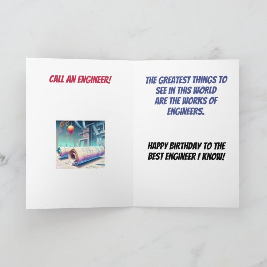 Happy Birthday Engineer Karte (Innenseite)