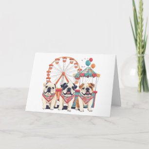 Happy Birthday English Bulldogs beim Carnival Karte