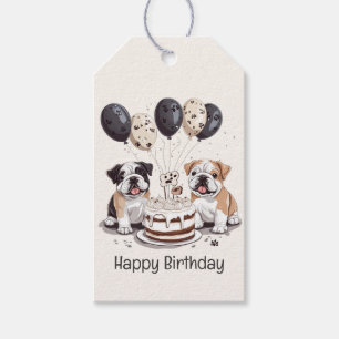 Happy Birthday English Bulldogs Geschenkanhänger