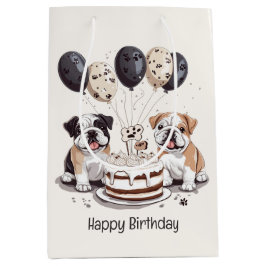 Happy Birthday English Bulldogs Mittlere Geschenktüte