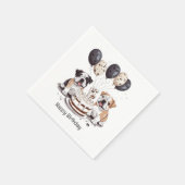 Happy Birthday English Bulldogs Serviette (Ecke)