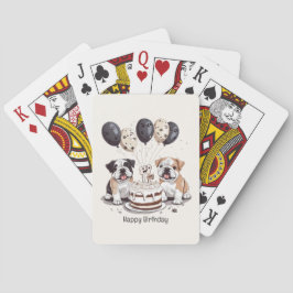 Happy Birthday English Bulldogs Spielkarten