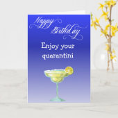 Happy Birthday Enjoy your Quarantini Karte (Gelbe Blume)