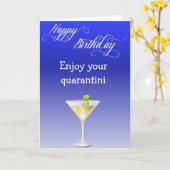 Happy Birthday Enjoy your Quarantini Karte (Gelbe Blume)