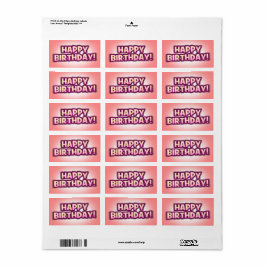 Happy Birthday Envelope/Parcel Grüße Sticker 3 Adressaufkleber