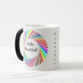 Happy Birthday erscheint wie Magic NAME Coffee Cup Verwandlungstasse (Vorderseite Links)