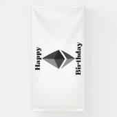 Happy Birthday Ethereum Icon 4x8 Vinyl Banner (Vertikal)