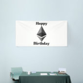 Happy Birthday Ethereum Icon 4x8 Vinyl Banner (Messeveranstaltung)