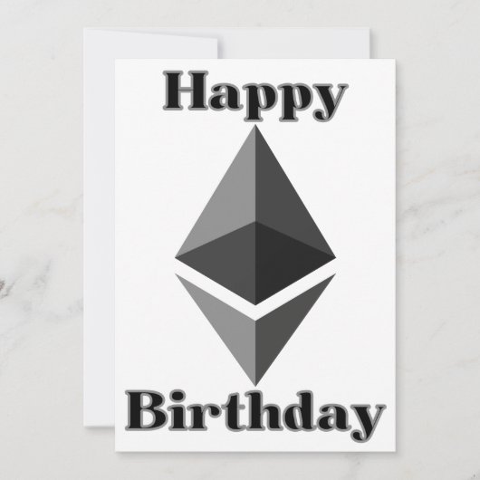 Happy Birthday Ethereum Icon Einladung (Vorderseite)