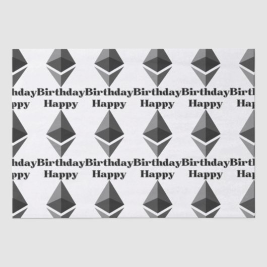 Happy Birthday Ethereum Icon Tissue Seidenpapier (Vorderseite)