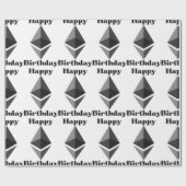 Happy Birthday Ethereum Icon Wrapping Paper Geschenkpapier (Flach)
