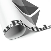 Happy Birthday Ethereum Icon Wrapping Paper Geschenkpapier (Rolleneckpunkt)