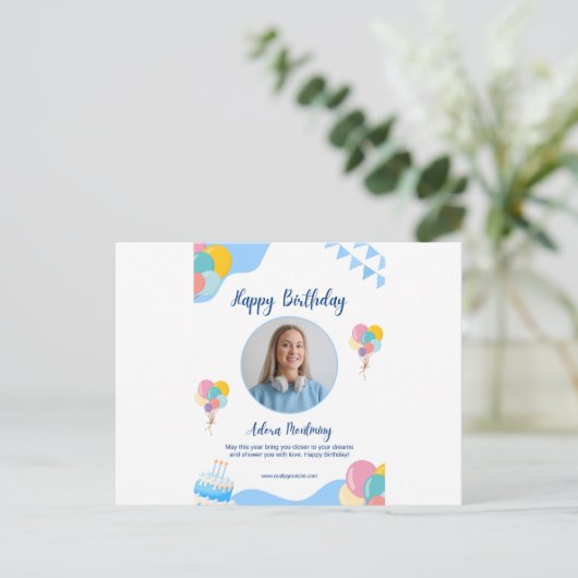 Happy Birthday Event Card - Perfekt für Feiern Postkarte (Stehend Vorderseite)
