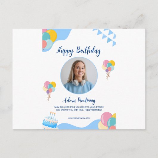 Happy Birthday Event Card - Perfekt für Feiern Postkarte (Vorderseite)