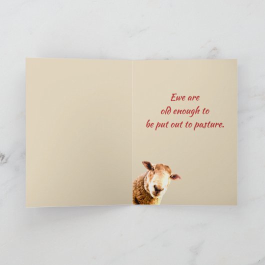 Happy Birthday Ewe Funny Sheep Animal Spaß Karte (Innenseite)