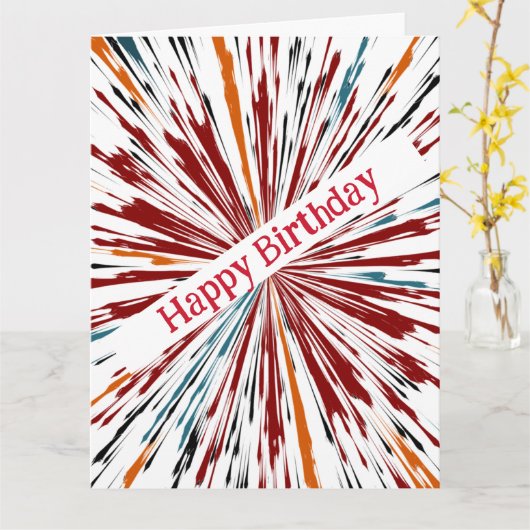 Happy Birthday Explosive Farben Karte (Gelbe Blume)