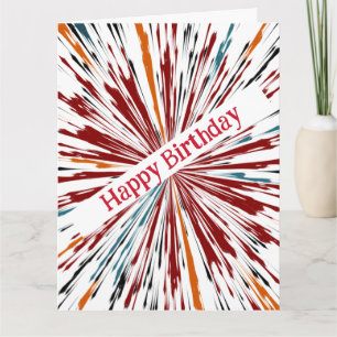 Happy Birthday Explosive Farben Karte