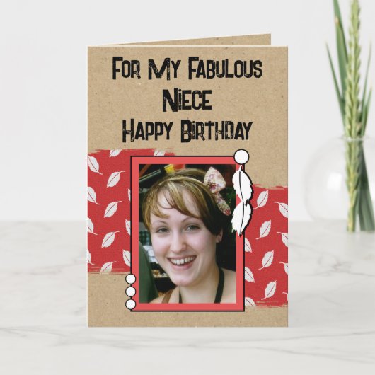 Happy Birthday fabelhafte Nichte hinzufügen Foto r Karte (Vorderseite)