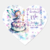 Happy Birthday Fairy 01 Herz-Aufkleber (Vorderseite)