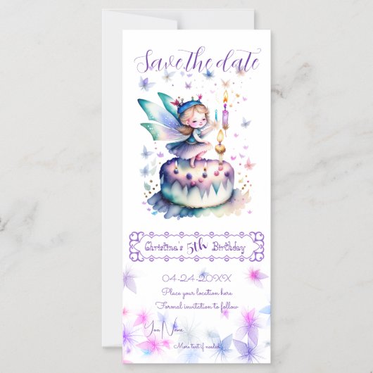 Happy Birthday Fairy 01 Magneteinladung (Vorderseite)