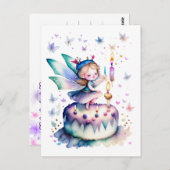 Happy Birthday Fairy 01 Postkarte (Vorne/Hinten)