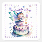 Happy Birthday Fairy 01 Quadratischer Aufkleber (Vorderseite)