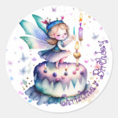 Happy Birthday Fairy 01 Runder Aufkleber (Vorderseite)