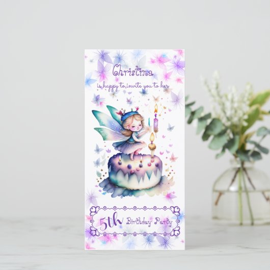 Happy Birthday Fairy 01 Save The Date (Stehend Vorderseite)