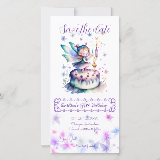 Happy Birthday Fairy 01 Save The Date (Vorderseite)