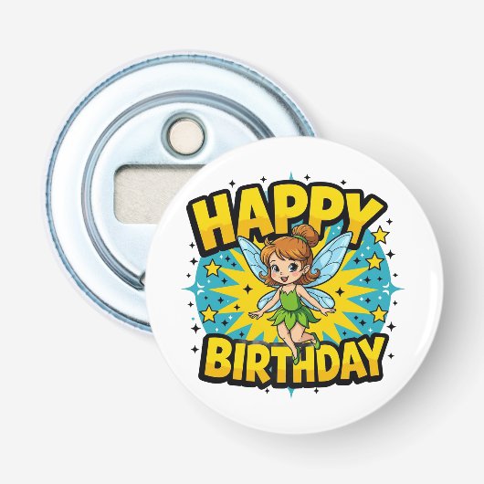 Happy Birthday Fairy Flaschenöffner (Vorderseite)