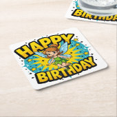 Happy Birthday Fairy Rechteckiger Pappuntersetzer (angewinkelt)