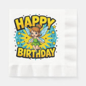 Happy Birthday Fairy Serviette (Vorderseite)