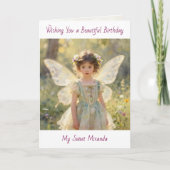 Happy Birthday Fairy Themed Personalized Girl's Karte (Vorderseite)