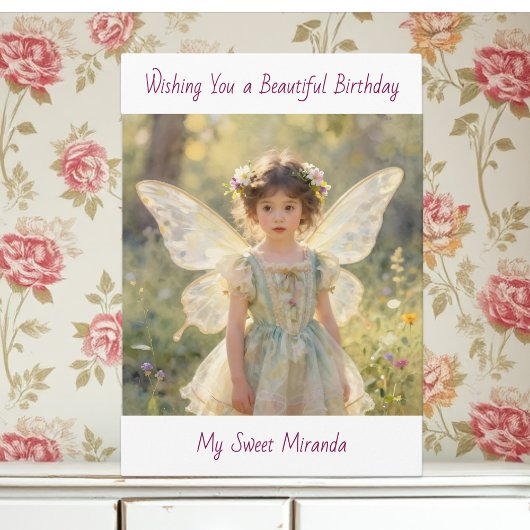Happy Birthday Fairy Themed Personalized Girl's Karte