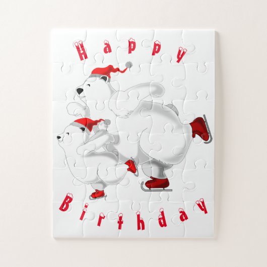 Happy Birthday Family Bears Jigsaw Puzzle Geschenk (Vertikal)