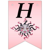 Happy Birthday Fantasy Sun Hübsche Gesichter Pink  Wimpelkette (Erste Fahne)