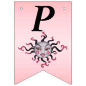 Happy Birthday Fantasy Sun Hübsche Gesichter Pink  Wimpelkette (Dritte Fahne)