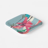 Happy Birthday farbenfroh Pink Magnolia Abstrakt Pappteller (Gewinkelt)