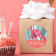 Happy Birthday farbenfroh Pink Magnolia Abstrakt