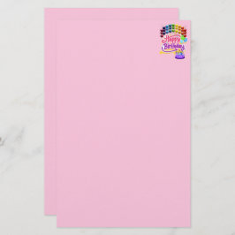 Happy Birthday farbenfroh rosa Lila Stationery Briefpapier