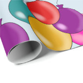 Happy Birthday Farbenfrohe Ballon Niedlich Geschenkpapier (Rolleneckpunkt)