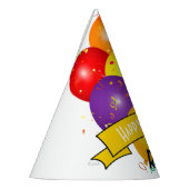 Happy Birthday farbenfrohe Ballon Vorlage Partyhütchen (Links)