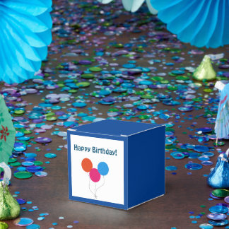 Happy Birthday farbenfrohe Balloons Cartoon Geschenkschachtel