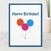 Happy Birthday farbenfrohe Balloons Cartoon Karte (Vorderseite)
