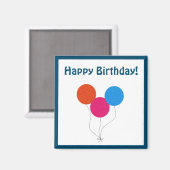 Happy Birthday farbenfrohe Balloons Cartoon Magnet (Vorderseite/Rückseite)