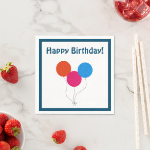 Happy Birthday farbenfrohe Balloons Cartoon Serviette