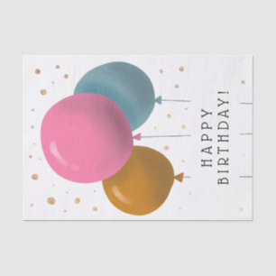 Happy Birthday farbenfrohe Balloons Gold Confetti Seidenpapier