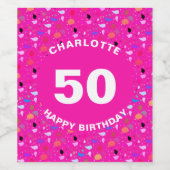 Happy Birthday farbenfrohe Bezeichnung des benutze Weinetikett (Einzelnes Label)