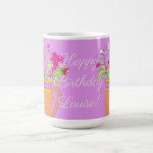 Happy Birthday farbenfrohe Blume Kaffeetasse (Mittel)