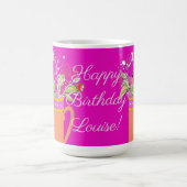 Happy Birthday farbenfrohe Blume Kaffeetasse (Mittel)